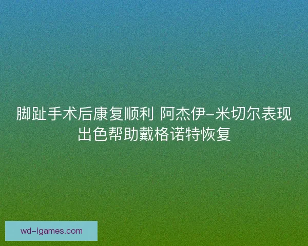 脚趾手术后康复顺利 阿杰伊-米切尔表现出色帮助戴格诺特恢复