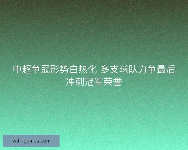 中超争冠形势白热化 多支球队力争最后冲刺冠军荣誉 中超争冠形势白热化 多支球队力争最后冲刺冠军荣誉