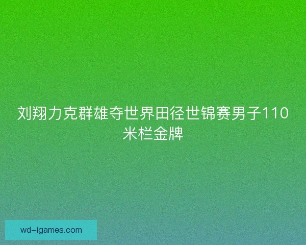 刘翔力克群雄夺世界田径世锦赛男子110米栏金牌